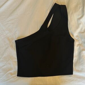 * now a bundle * Abercrombie & Fitch Black One-Shoulder Cutout Crop Top